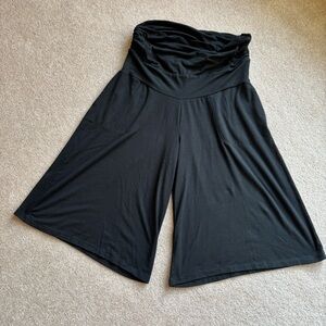 Maternity wide leg knit cropped pants